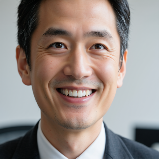 三十五岁左右男性头像，穿深色西装，灰色背景，专业商务风格